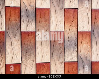 Brick Wall Texture – Vibrant Red and Beige Pattern for Interior Design, Renovation Projects, and Visual Content Creation. High Resolution Background Stock Photo