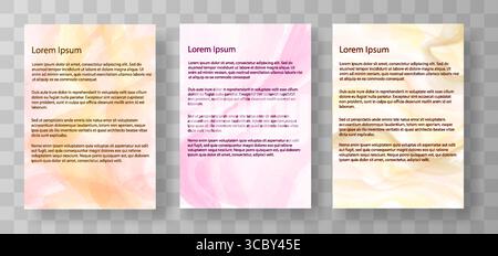 This A4 letter template features a blank document layout with a watercolor effect in pastel shades. The design incorporates lorem ipsum text, ideal Stock Vector