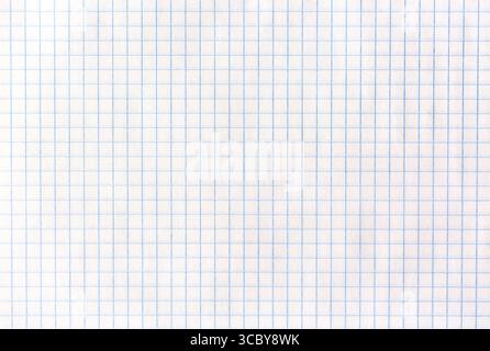 Close up of white sheet from a notebook in a cage. School concept Stock Photo