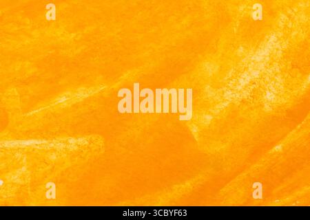 Orange yellow abstract painted pastel aquarel watercolor background. Stock Photo