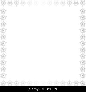 Snowflake winter frame. Christmas snowflake on white background. Baby shower design Stock Vector