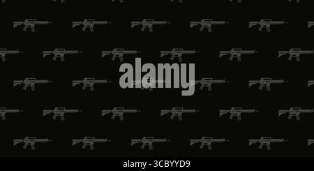 Repeated pattern of rifles on a dark background Stock Vector