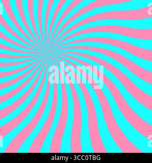 Vector comic book template with curved rays. Vintage pink and blue background for superhero comic book posters. Stock Vector