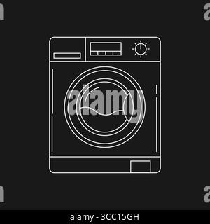 Modern Front-Load Washing Machine Icon for Automatic Laundry and Clothes Cleaning Stock Vector