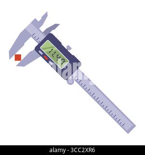 caliper device for measuring objects. flat illustration. Stock Vector