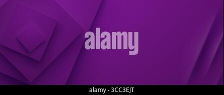 Layered purple squares on left, varying shades, abstract background. Stock Vector