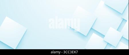Pale blue background with layered white and light blue squares. Stock Vector