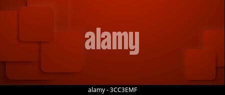 Red abstract background with overlapping rectangles and subtle shadow effects creating depth. Stock Vector