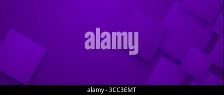 Purple abstract background with layered squares and subtle shadows, creating depth. Stock Vector