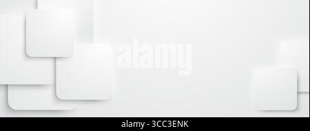 White rounded rectangles with subtle shadows, creating a layered abstract background effect. Stock Vector