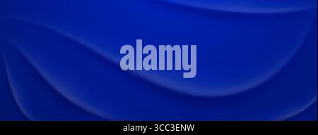 Smooth, dark blue wavy shapes create a sense of movement, forming an abstract background. Stock Vector