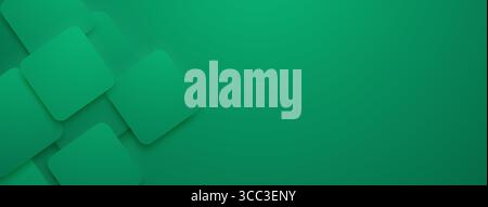Green abstract background with layered rounded rectangles, subtle shading creates depth. Stock Vector