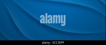 Smooth blue curves create a flowing abstract background effect. Stock Vector