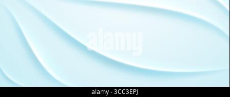 Smooth, curved shapes in pale blue tones form a serene abstract background. Stock Vector