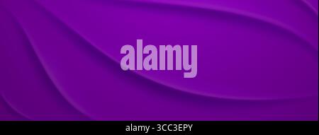 Smooth, wavy lines create a dynamic purple abstract background with subtle shading. Stock Vector