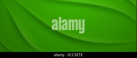 Smooth, flowing curves in various shades of green create a dynamic, layered effect. Stock Vector