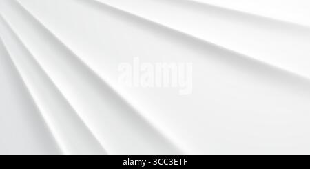 White abstract background with soft folds and subtle shadows creating a sense of depth and texture. Stock Vector