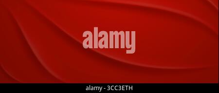 Red abstract background with curved shapes, smooth gradient, and subtle shading, creating a dynamic and fluid visual effect. Stock Vector