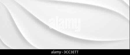 White abstract background with curved shapes and soft shadows, creating a sense of depth and fluidity. Stock Vector
