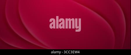 Smooth, curved red forms create a layered, deep red background effect. Stock Vector