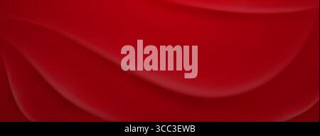 Smooth red surface with gentle, flowing curves and soft highlights, creating a sense of depth. Stock Vector