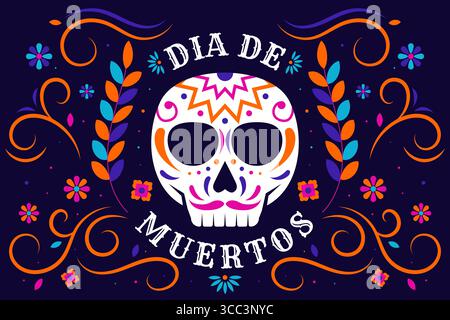 background illustration for celebrate dia de muertos Stock Vector
