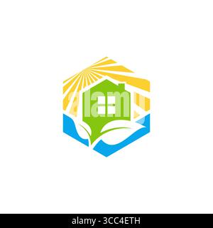 cube home logo icon, construction house logo symbol, real estate logo symbol icon vector design elements illustration Stock Vector