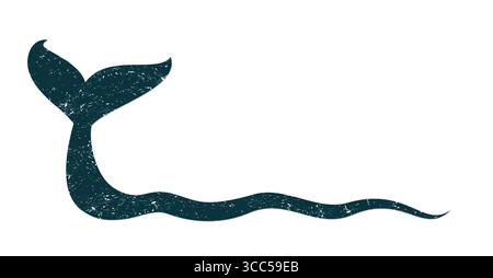 The whale tail symbol with blue wave. Stock Vector