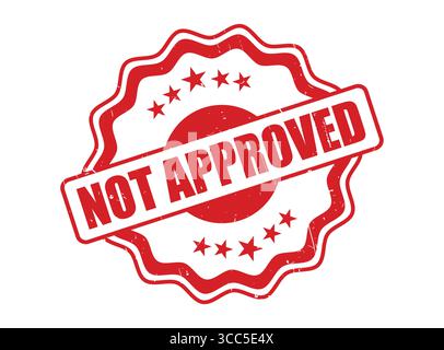 A Not Approved Rubber Stamp Seal with a Decorative Border Stock Vector