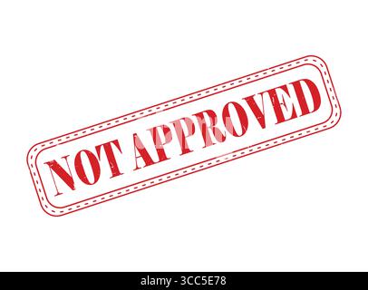 A Not Approved Rubber Stamp Seal with an Outline Stock Vector