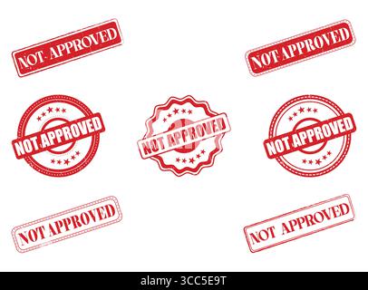A Collection of Not Approved Rubber Stamps and Seals Stock Vector