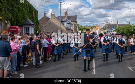 Coldstream Civic Week. Flodden rideout returns to the town after visiting the site of the Flodden battle where the Scottish Army was defeated in 1513 Stock Photo