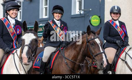 Coldstream Civic Week. Flodden rideout returns to the town after visiting the site of the Flodden battle where the Scottish Army was defeated in 1513 Stock Photo
