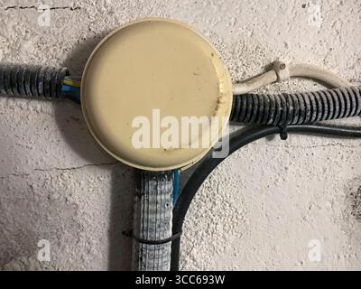 electrical junction box with electrical installations Stock Photo