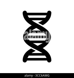 DNA spiral molecule outline vector icon isolated on white background Deoxyribonucleic acid Stock Vector