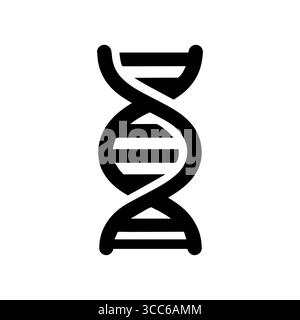 DNA spiral molecule outline vector icon isolated on white background Deoxyribonucleic acid Stock Vector