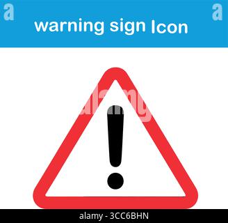 Clear warning sign icon alert symbol for caution and danger, essential safety notification graphic Stock Vector
