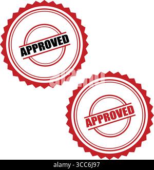 Red Approved Stamp and Seal Stock Vector