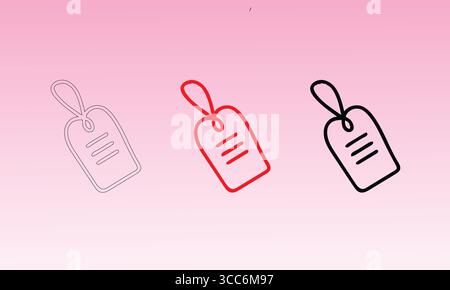 Simple Price Tag Icon Designs on Gradient Background in Various Styles Stock Vector