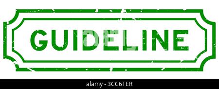 Grunge green guideline word rubber seal stamp on white background Stock Vector