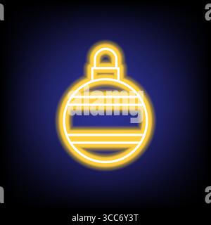 Neon Christmas ball icon colorful for Xmas and New Year, Holiday symbol, vector illustration Stock Vector