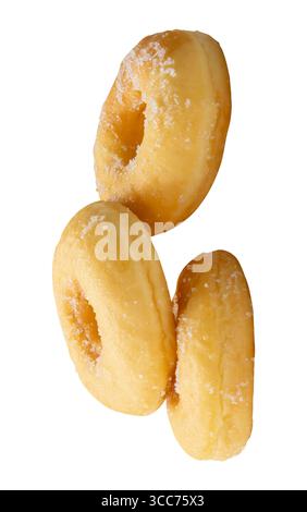 three glazed donut isolated on white background Stock Photo - Alamy