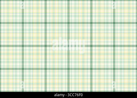 Soft pastel plaid. A gentle, repeating pattern of intersecting lines in green, yellow, and white, ideal for backgrounds, textiles, or designs needing Stock Vector