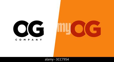 Trendy letter O and G, OG logo design template. Minimal monogram initial based logotype for company identity. Stock Vector