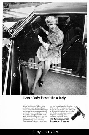 1970 GM General Motors Tilt Steering Wheel ad Stock Photo