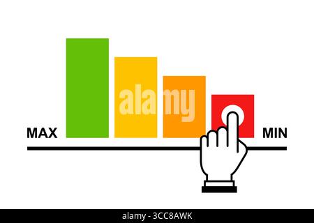 Color scale from maximum to minimum. Flat vector illustration. Stock Vector