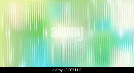 Green and blue abstract glass distortion background. Natural blurred gradient with vertical streaks. Stock Vector