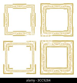 Golden ornate vector frames, borders and corner elements set. Frame ...