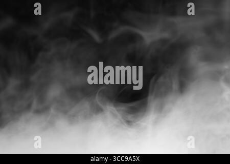 white smoke isolated on black background, abstract powder, water spray, Add smoke effect . Stock Photo