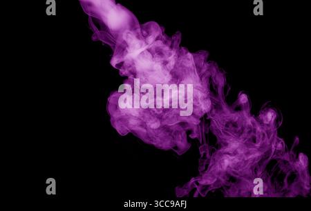 purple smoke on black background. Stock Photo